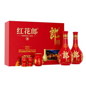 郎酒53度紅花郎10  醬香型送禮高檔白酒500ml雙瓶禮盒裝官方正品