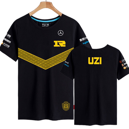 rng战队队服联盟游戏uzi同款xiaohu短袖t恤衫男女五分袖衣服半袖