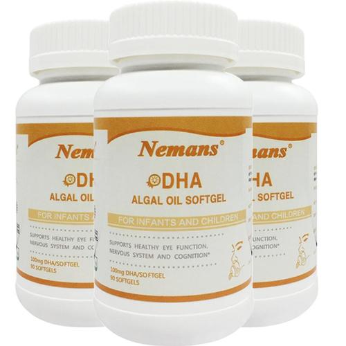 自营纽曼思原名纽曼斯婴幼儿儿童藻油dha90粒x3瓶婴儿