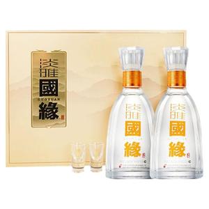 【酒厂自营】今世缘淡雅国缘礼盒42度500ml*2瓶纯粮白酒商务送礼