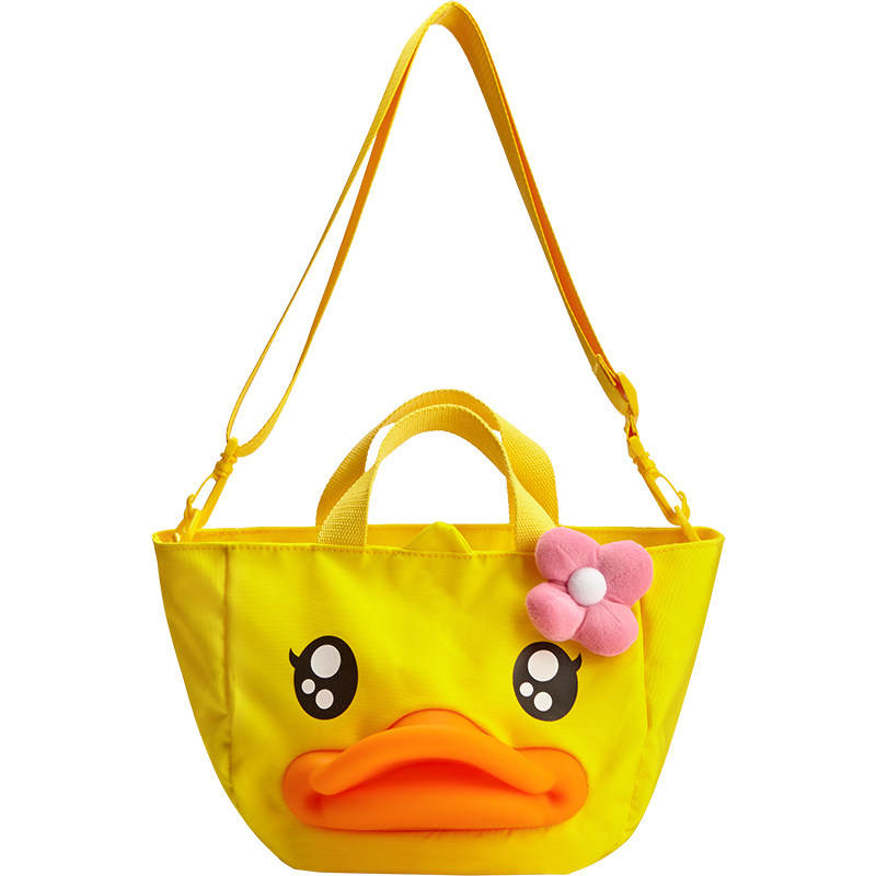 duck小黄鸭卡通斜挎包女可爱帆布日系单肩包大容量百搭手提包包