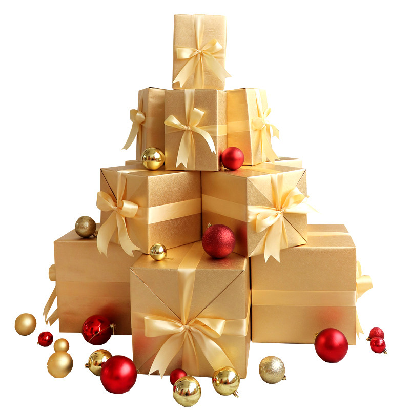 圣诞节装饰礼盒商场金色橱窗美陈道具国庆春节店庆节日礼盒堆头