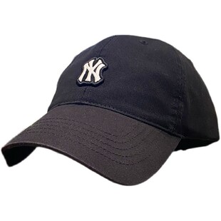 韩国帽子洋基队深灰色棒球帽弯檐软顶字母鸭舌帽3acp77运动帽 原价188