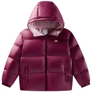安踏儿童女童羽绒服2025冬款新舒适保暖中大童四防连帽面包服外套