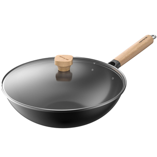 九阳铁锅无涂层不易粘炒锅家用炒菜锅轻便电磁炉专用燃气灶旗舰店