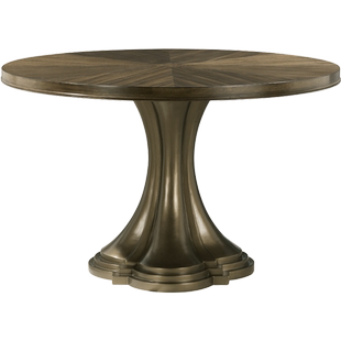 [美国红橡木]美式乡村风格实木餐厅家具圆形饭桌餐桌椅子组合圆桌