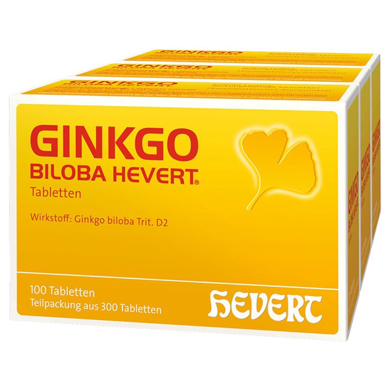 hevert ginkgo德国原版金纳多银杏叶精华提取物300片补脑增强记忆