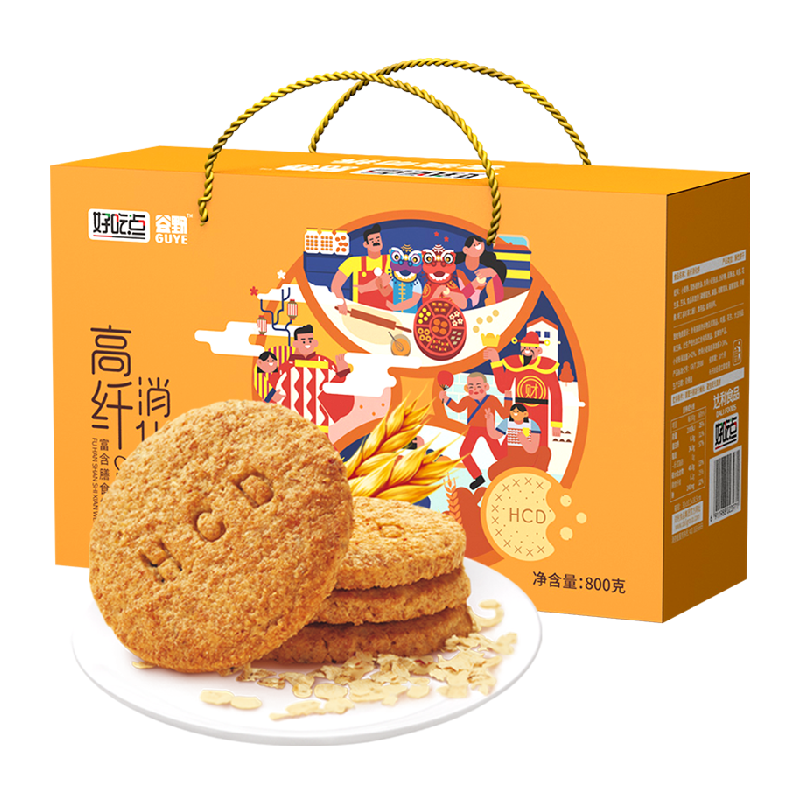 好吃点饼干高纤消化饼800g*1箱