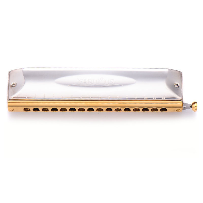 进口日本铃木suzuki半音阶口琴f-64全金属16孔专业演奏级吹奏乐器