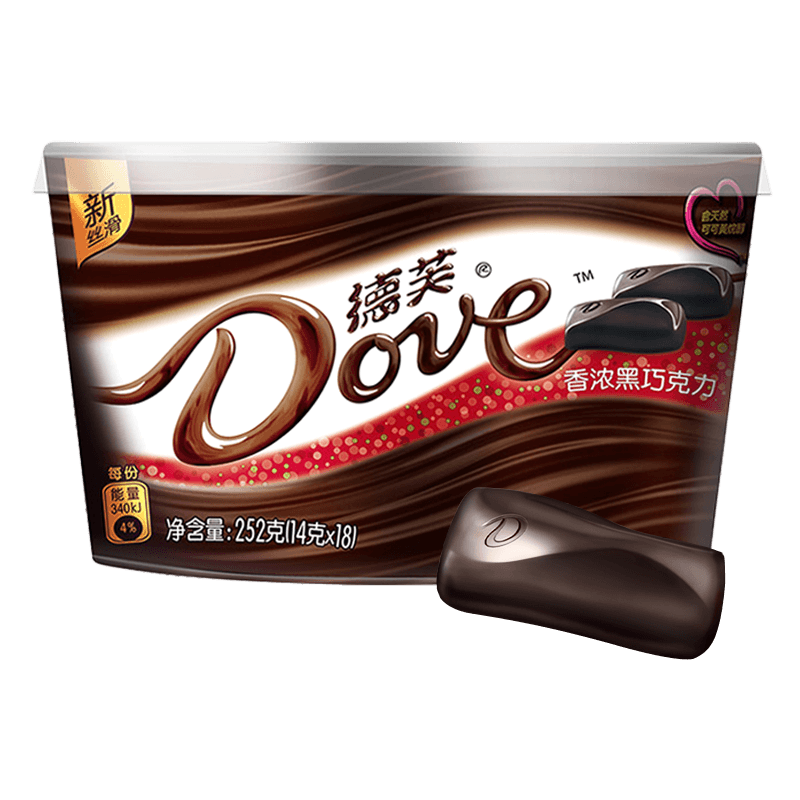 dove/德芙香浓黑巧克力252g