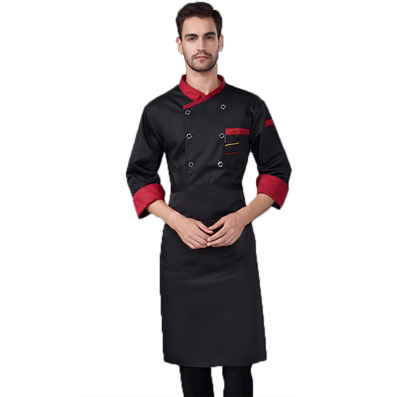 高端厨师服长袖透秋冬装工作服男女餐饮酒店西餐厅后厨房定制服装