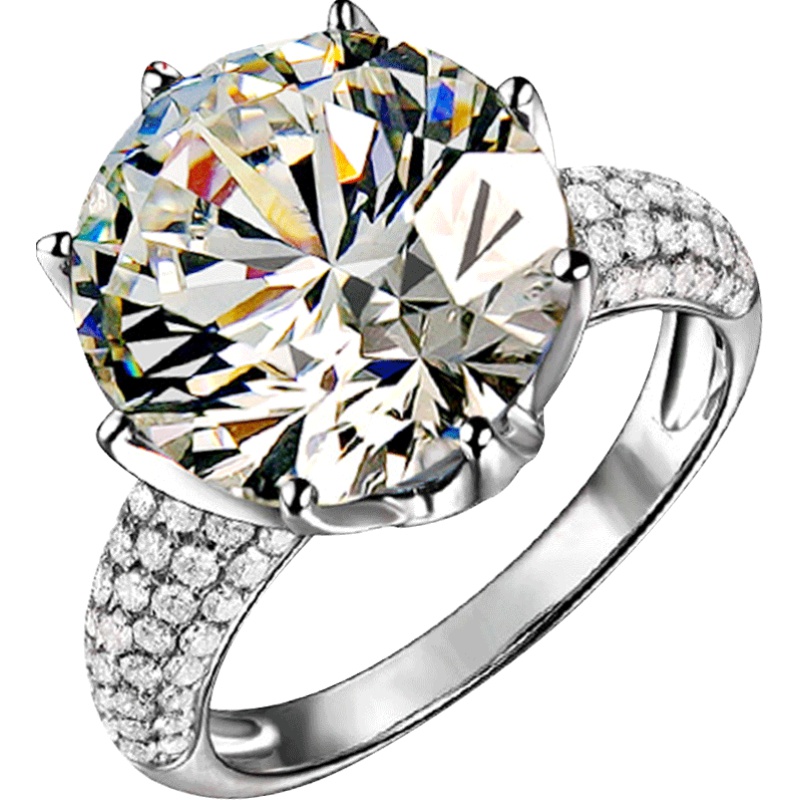 朱诺赫拉5克拉鸽子蛋银镀白金大钻戒女人工钻石戒指纯银非莫桑石