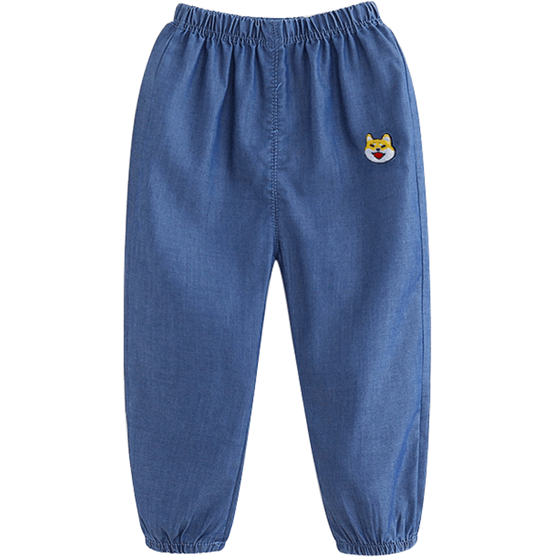 儿童防蚊裤薄款女童洋气休闲宽松宝宝天丝牛仔灯笼裤子男童夏装 - 润