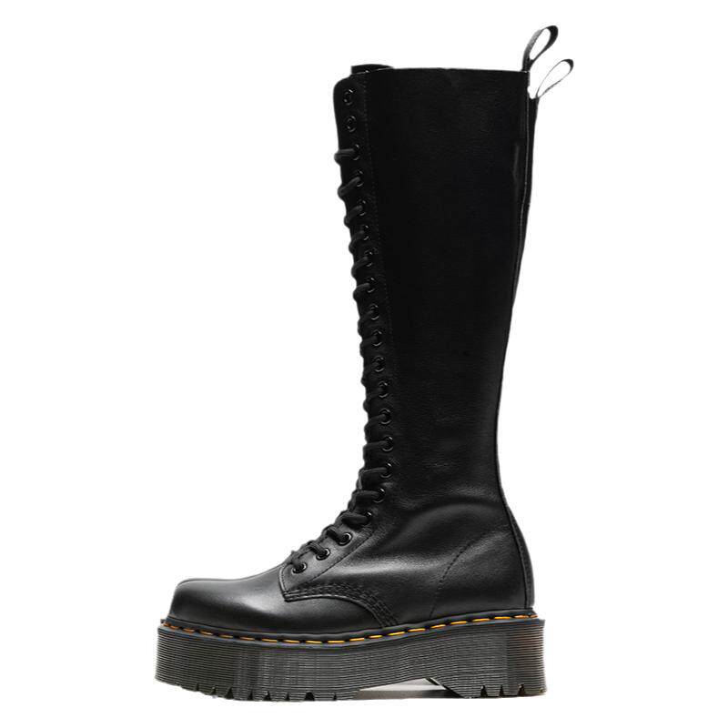 bositu【固特异工艺】新款20孔厚底马丁靴女真皮复古软皮长筒靴