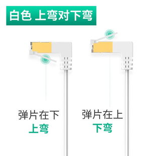 供家用扁平网线上弯头90度超六类6成品纯铜千兆高速电脑宽带L型新