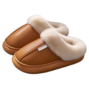 棉拖鞋女款2025新款秋冬季室内家居软底防滑毛绒保暖防水拖鞋女冬