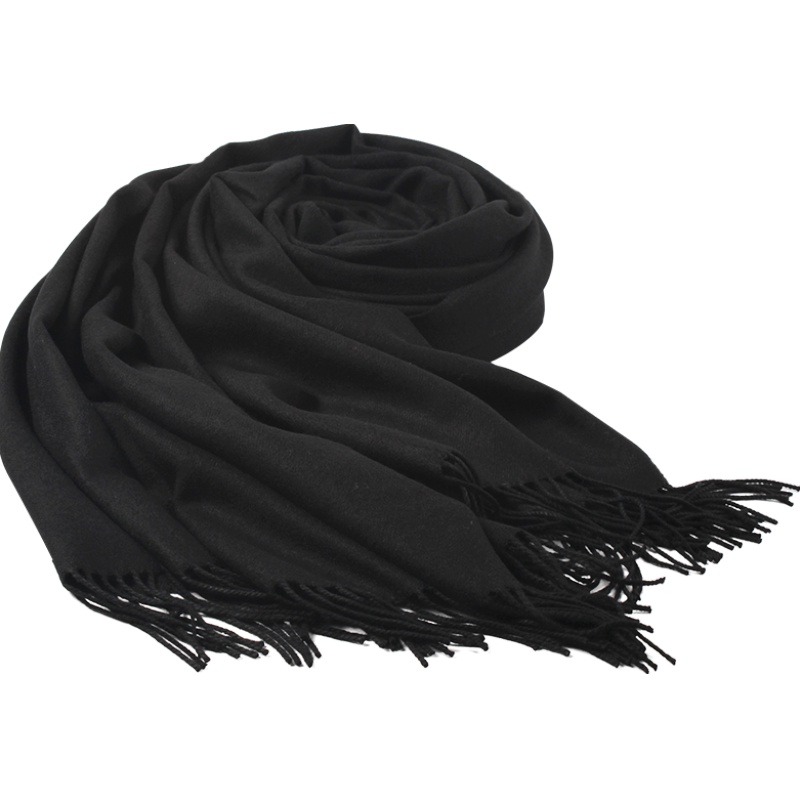 上海故事仿 羊毛羊绒围脖男士黑色围巾送男友冬季 披肩女秋冬薄款