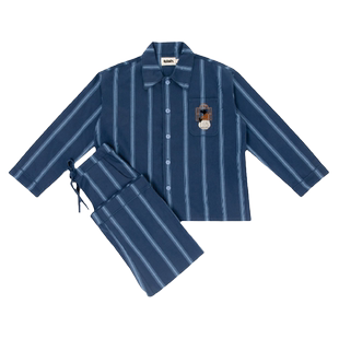 tbh野兽派家居都市野兽黑豹加厚全棉法兰绒家居服套装可外穿睡衣*