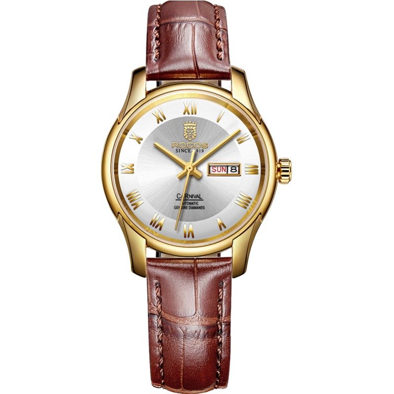 雷克斯rocos正品新款女士手表名牌防水时尚超薄简约皮带石英女表