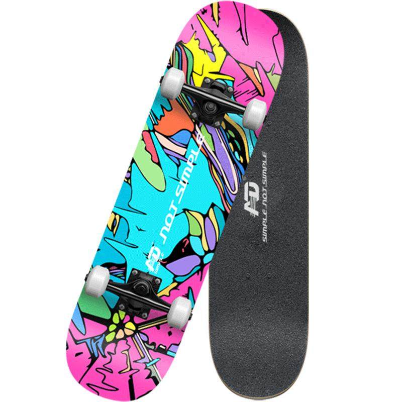 ad专业滑板初学者成人男女生青少年双翘儿童四轮滑板车6一12岁