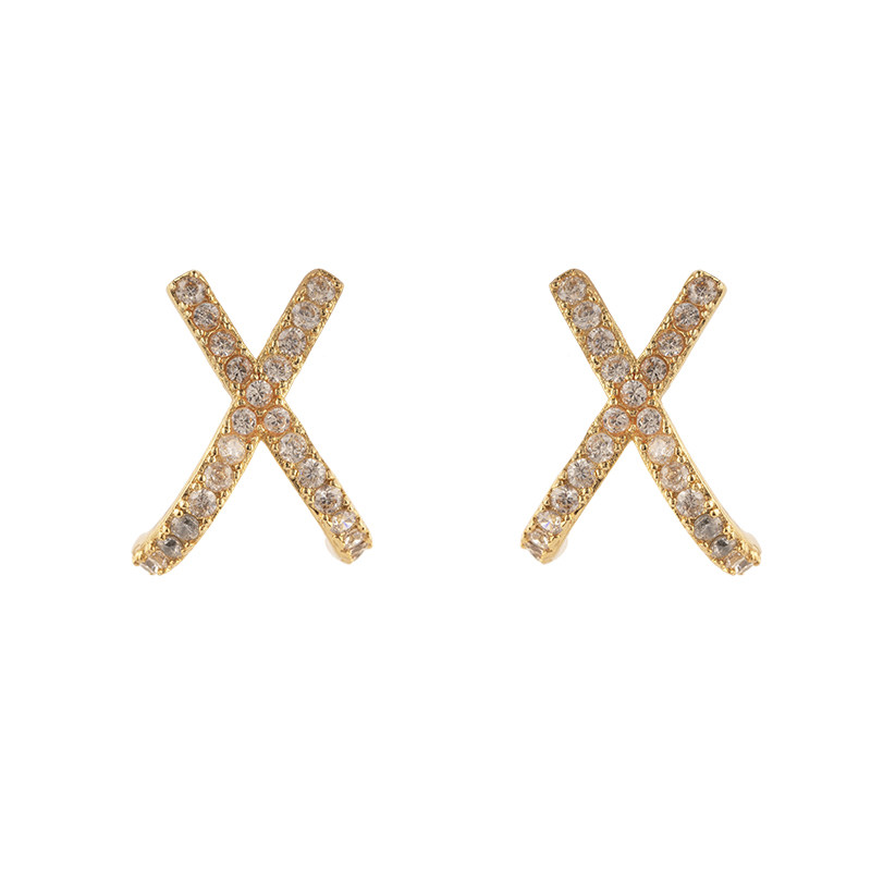 赛赛莉安cecilialin高级感x微镶闪钻s925银针耳钉气质盘蚊香耳夹