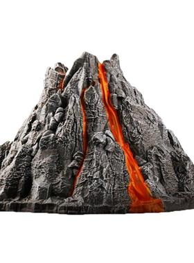 童德 仿真火山爆发玩具模型火山喷发恐龙动物场景喷雾儿童男孩