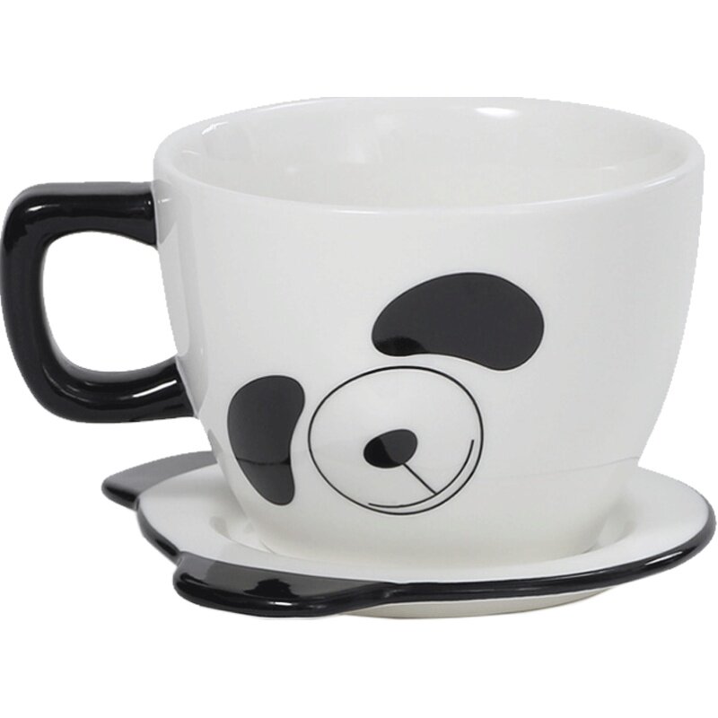 熊猫屋pandahouse拽耳朵咖啡杯套装可爱熊猫创意陶瓷杯卡通趣味杯