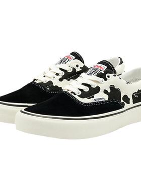 visionstreetwear trainers plus奶牛纹低帮翻毛皮潮流休闲板鞋