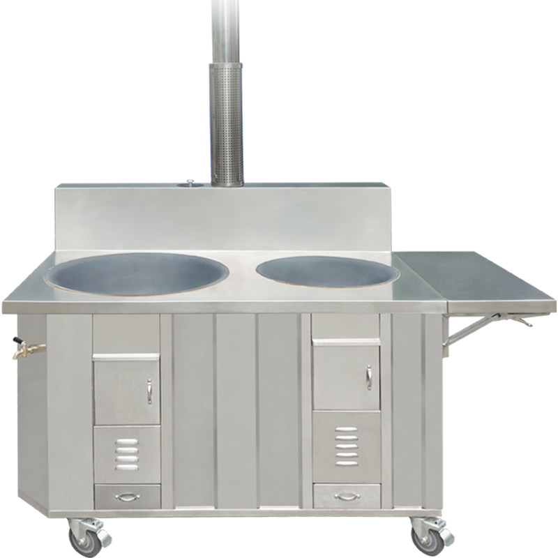 柴火灶农村家用不锈钢柴火炉烧柴土灶大锅台户外移动灶台燃柴地锅