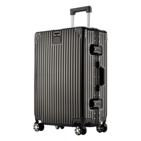 crocodile/鳄鱼恤行李箱铝框旅行箱拉杆箱万向轮24密码箱学生皮箱