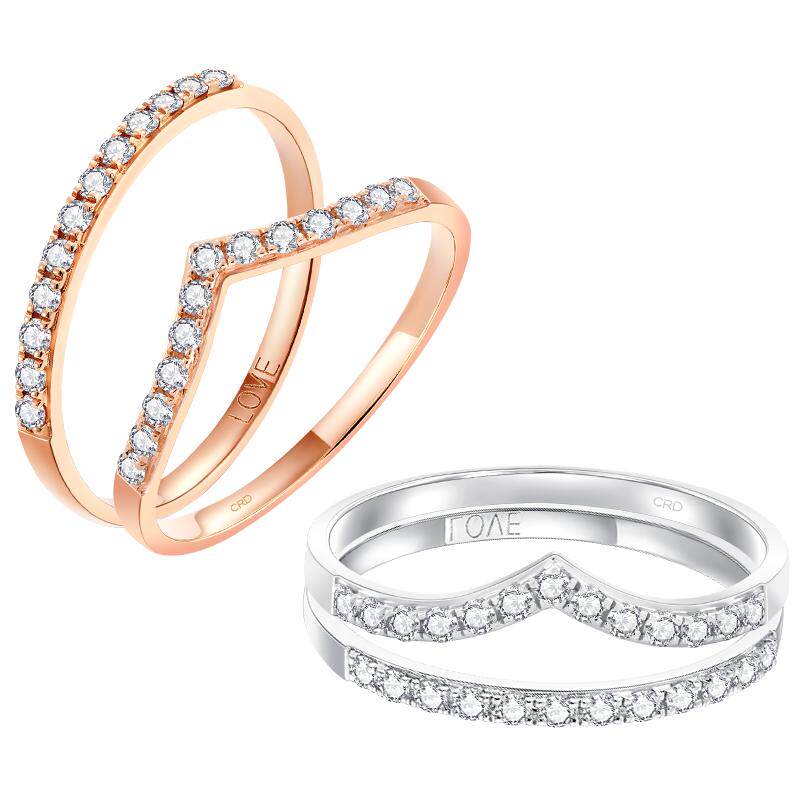 crd克徕帝钻戒女18k金钻石戒指排戒婚戒对戒求婚多图0