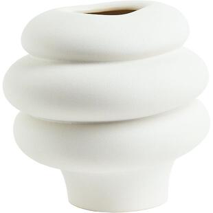 HMHOME家居用品半瓷花瓶设计感圆底纹理感花器摆件1114568