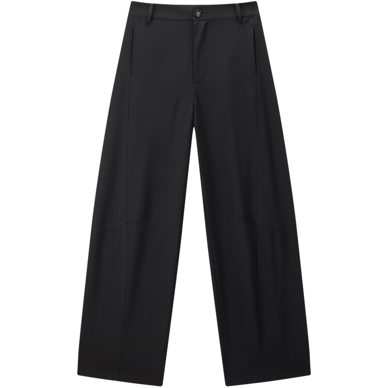 梨妹裤太平鸟高腰阔腿香蕉裤26夏新款宽松显瘦小弯刀休闲西装裤女