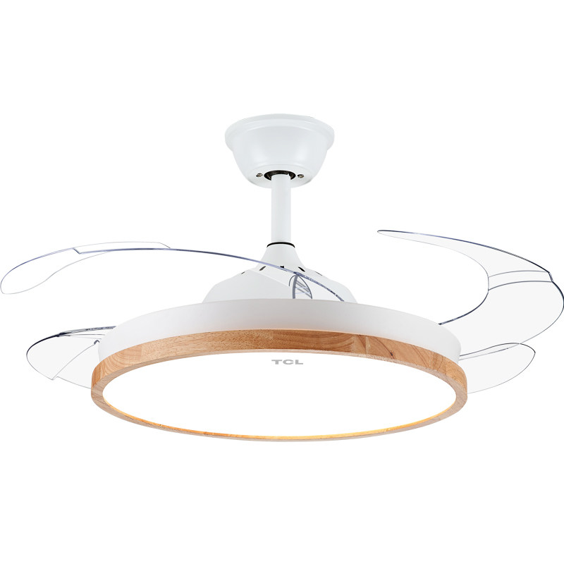 tcl北欧原木隐形餐厅风扇灯客厅家用电风扇灯 风扇吊灯一体吊扇灯