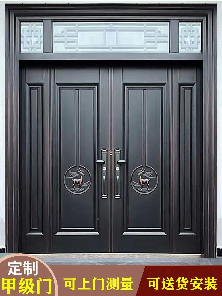 锌金合别墅大门双开门农村自建房大门乡村庭院子入户门防盗进户门