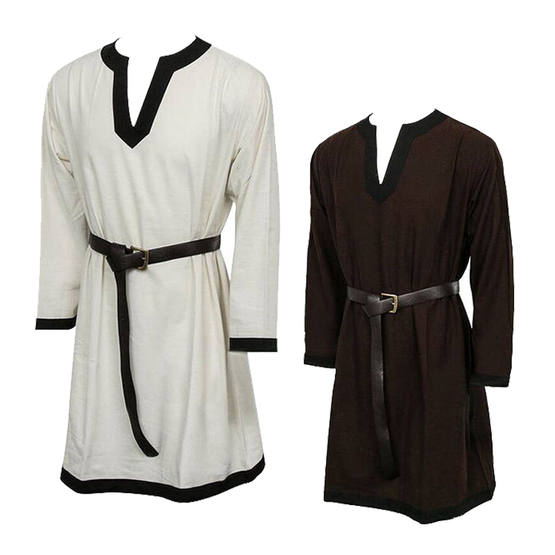 欧洲中世纪复古舞台剧演出服装 古罗马平民男士长袖上衣长袍