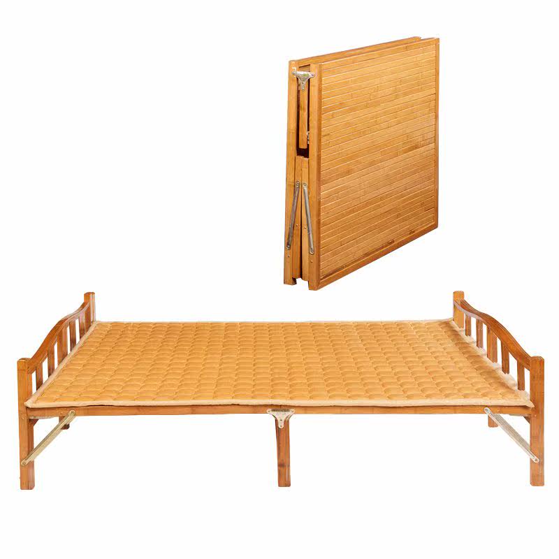单人叠床午睡简易床单午休家用型竹子竹床1.5折叠出1.