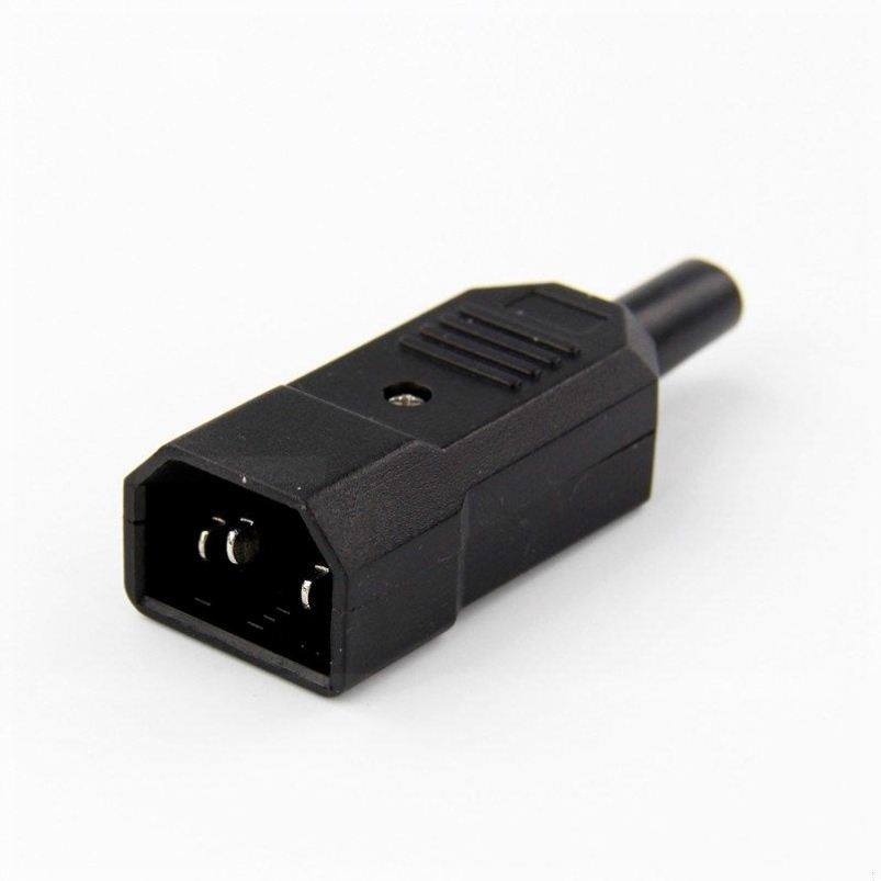 电动车品字插头三竖口公头母头电动车对接头充电器插头座ac电源