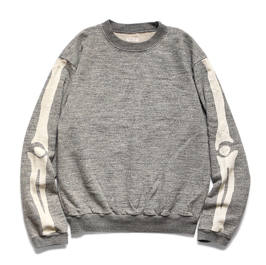 20ss kapital 平田和宏 骨头印花 纯棉宽松 男女同款圆领套头卫衣