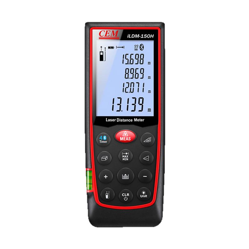 CEM华盛昌激光测距仪多功能高精度电子尺锂电充电测远仪iLDM-150H