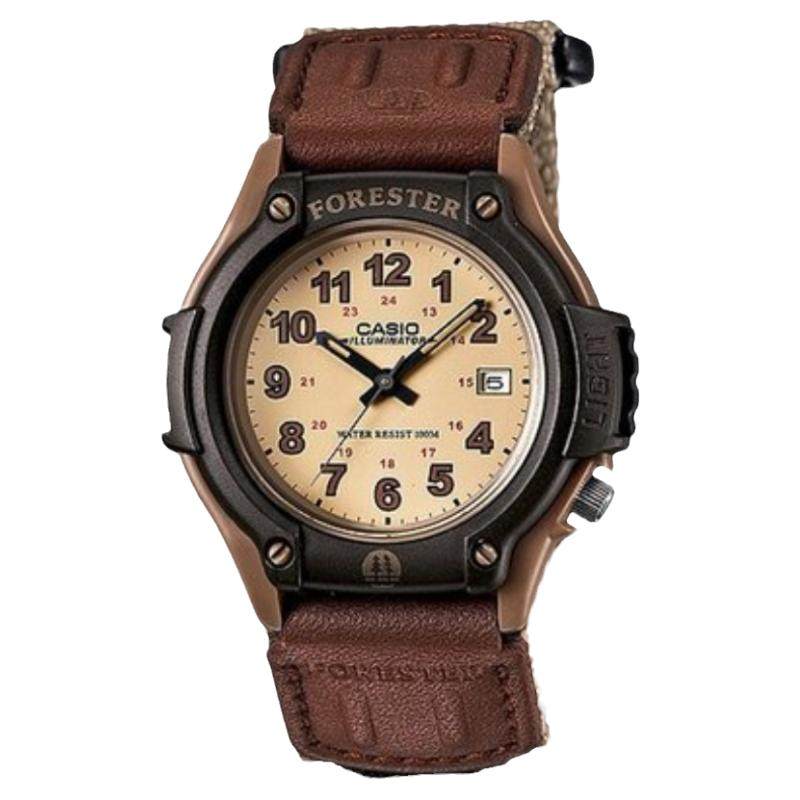 正品卡西欧casio forester ft500wc经典森林人复古老款棕带男手表