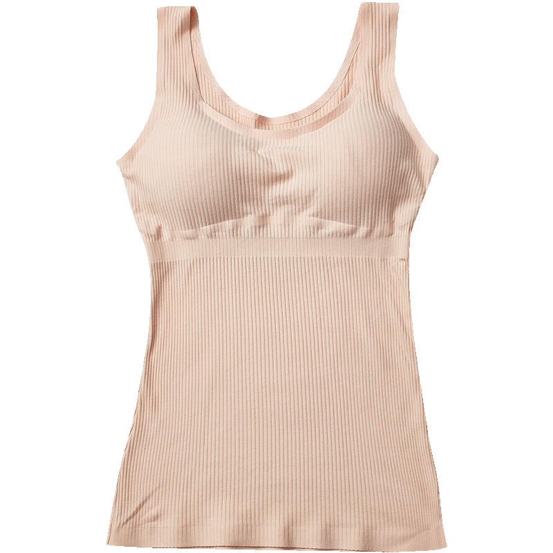 棉质无痕背心女带胸垫无钢圈免文胸打底防走光长款吊带内衣可外穿