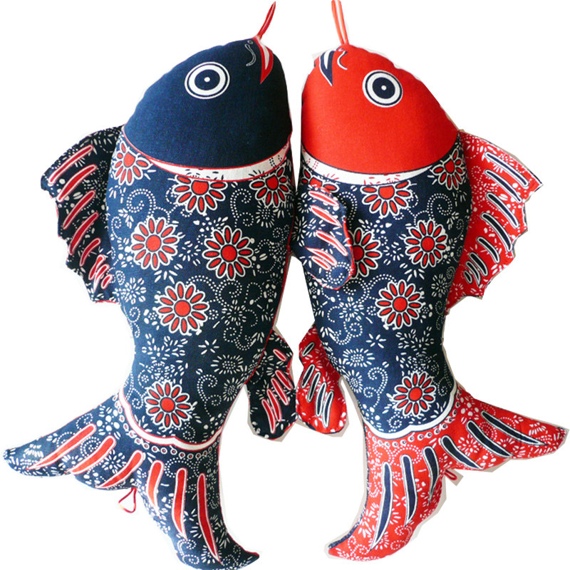 布艺鱼鲤鱼布鱼挂件壁饰布络家居挂饰品中国风手工特色中式礼品