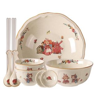 川岛屋中古餐具礼盒碗碟套装家用乔迁碗盘筷生日订婚新婚结婚礼物