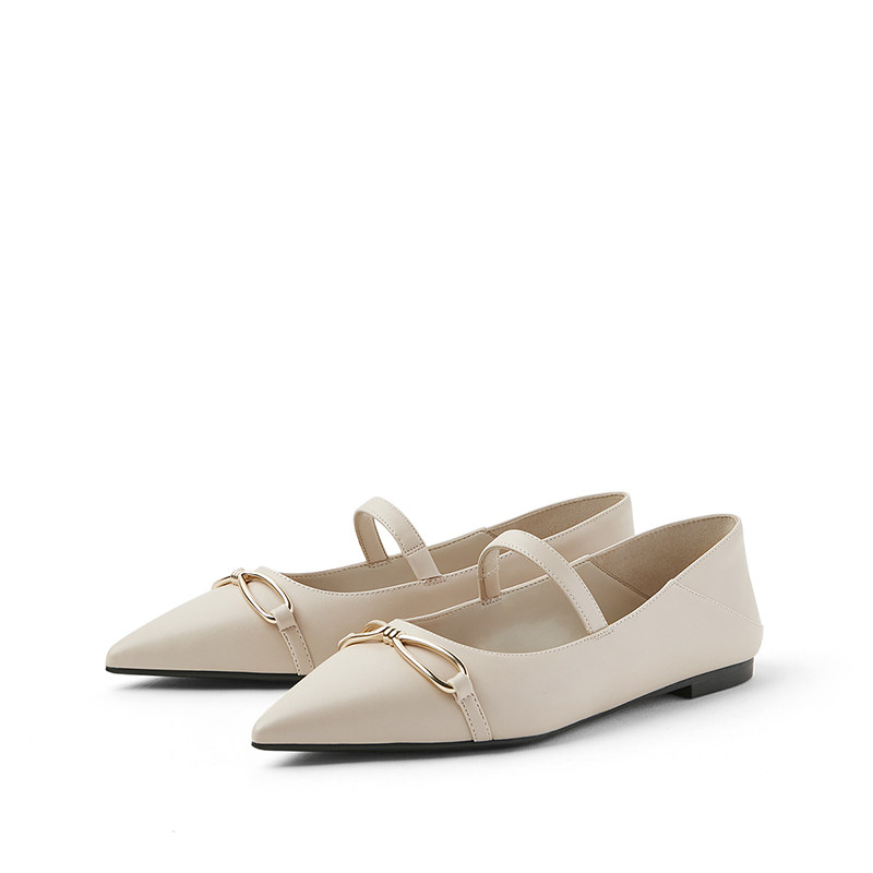 【双11折扣】charles&keith女鞋ck1-70900246简约尖头平底单鞋