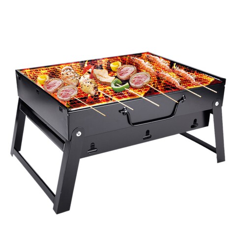 旅行自助烧烤架 户外置物板简易3人家庭炉子烤串架家用烤肉架考炉