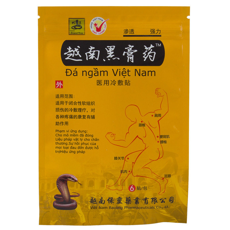 两袋12贴越南黑膏药颈椎腰椎疼痛肩周偏头痛腰腿冷敷理疗贴老寒腿