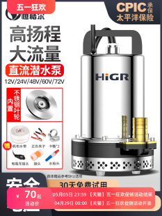 直流潜水泵12V24V48V60V伏家用电动车抽水机农用小型电瓶车抽水泵