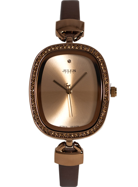 julius正品简约水钻复古ol女士表