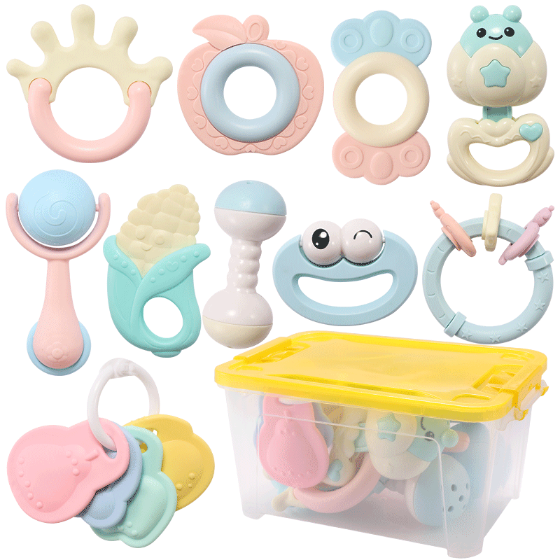 婴儿玩具摇铃宝宝手抓可咬三四六七八九十几0-3-12-6个月以上益智